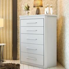 Cômoda para Quarto 5 Gavetas Elegance - Batrol Móveis