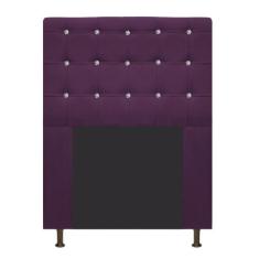 Cabeceira Estofada Dama 90 cm Solteiro Com Strass Suede Roxo - ADJ Dec