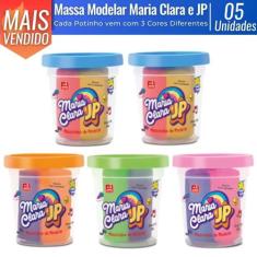 Kit 5 Massa de Modelar Massinha Colorida Maria Clara e JP Slime 3 Core
