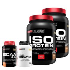 KIT 2x Whey Protein Iso Protein 900g + BCAA 100g + Creatina 100g - Bodybuilders-Unissex