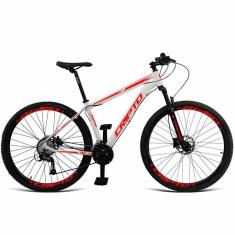 Bicicleta Aro 29 Cripto 27v Shimano Fr. Hidraulico Trava-k7 - Branco-vermelho - 21" Branco-vermelho
