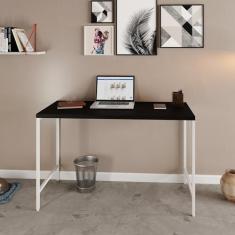 Escrivaninha Estilo Industrial 120cm Active Yescasa Preto Ônix/Est.Branca