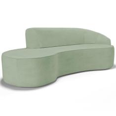 Sofá 4 Lugares Curvo Sala de Estar Living Firenze Direito D02 Linho Ve