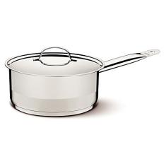 Panela Tramontina Professional em Aço Inox Fundo Triplo com Tampa Plana Detalhe Satinado 16 cm 1,4 L