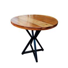 Mesa Bistrô Baixa Madeira Maciça Redonda 70cm