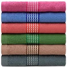 Jogo de Toalhas de Banho 6 Peças Algodão Felpuda Samba Camesa - Emcomp