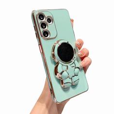 WEDO Capa de telefone galvanizada compatível com Samsung Galaxy A14 5G, capa protetora oculta de astronauta com suporte oculto para câmera macia à prova de choque capa fofa para Galaxy A14 de 6,6