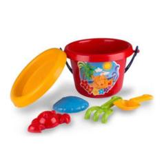 Brinquedo Infantil Baldinho Balde  De Praia Com Acessórios Poliplac, V