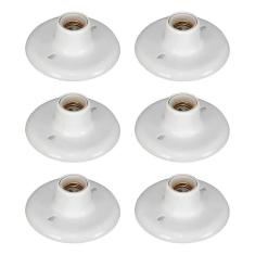 Kit 6 Plafonier Plafon Bocal Opl Porcelana 100W E27 Branco