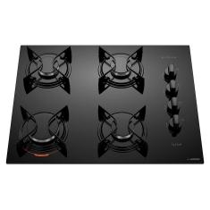 Cooktop a Gás Atlas U Top 4 Bocas Mesa de Vidro Preto Bivolt