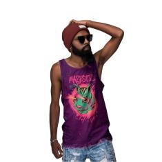 Camiseta Regata Gato Pet Monster Psicodélico-Masculino