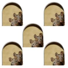 MOOKEENONE 5X Wall Stickers Realistic Wallpaper 3D Mouse Sticker Mouse in A Hole