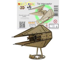 Brinquedo Quebra Cabeça 3D Tie Interceptor Mdf