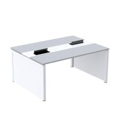 Mesa de Plataforma Dupla para 2 Pessoas Corporativa 150x120/2p Cinza/Branco