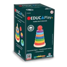 Brinquedo Infantil Educativo com Anéis Formas Geometricas Polibrinq 