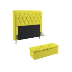 Kit Cabeceira Estofada Sirius 160 Para Cama Queen e Calçadeira Sagitar
