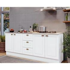 Kit de Cozinha Modulada 3 Peças Americana (2 Balcões. 1 Complemento) Branco - Henn