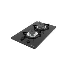 Cooktop À Gás 2 Bocas Ndl Vidro Flange Inox Preto Bivolt