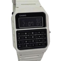 Relógio Casio Digital Calculadora 2 em 1 Off-White CA-53WF-8BDF