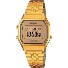 Relógio Casio Vintage Feminino Dourado Digital LA680WGA-9DF