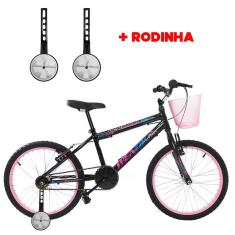 Bicicleta Com Rodinha e Cesta Feminina Infantil Aro 20 Wendy