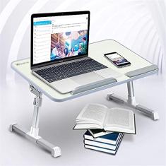 Mesa pequena para computador, cama portátil, mesa dobrável para computador, laptop simples, notebook, mesa de estudo para estudo, quarto, mesa de escritório (cor: branco, tamanho: médio) marriage