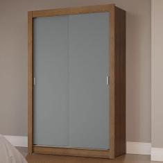 Guarda-roupa Solteiro 2 Portas de Correr Rustic/cinza Milano Madesa