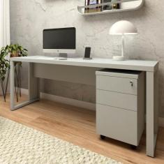 Mesa Escrivaninha Industrial 170cm com Gaveteiro e Pés Metal - F5 Offi