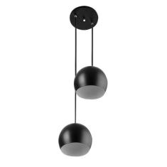 Lustre Pendente Aluminio Bola Duplo 15cm Preto/Branco - MARRYLUZ