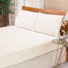 Jogo De Cama Ponto Palito Percal 180 Fios Elegance Solteiro 02 Peças - Palha