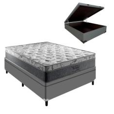Colchão Casal Palermo de Molas Ensacadas Base Box Baú Cinza - Portobel