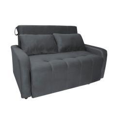Sofá Cama Para Sala De Estar Amora New Suede - Cinza Cinza