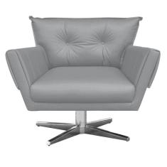 Poltrona Giratória Anitta Corino Cinza