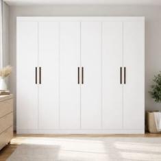 Guarda-Roupa Casal Bartira Ville 6 Portas de Bater 2 Gavetas Internas MDP - 200,5cm de Largura