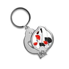 Cortador de unha de milho com arte abstrata de flores vermelhas, tesoura de aço inoxidável