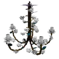 Lustre de Fabricação Própria Arte em Ferro com Flores para Varanda