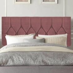 Painel Estofada Istambul Botão Capitonê 195cm King Size Para Cama Box Quarto Suede Rose Gold - Gat Magazine