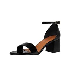 Sandália Salto Baixo Grosso Luiza Sobreira Verniz Preto Mod. 2205