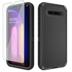 Asuwish Capa de telefone para LG V60 ThinQ V60ThinQ 5G G9 Thin Q com protetor de tela de vidro temperado e capa de celular híbrida, resistente, à prova de choque, rígida, acessórios de proteção LGV60