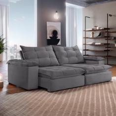Sofa Retrátil e Reclinável 5 Lugares 290cm Espanha Veludo - Celflex