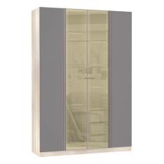 Guarda-Roupa Solteiro Luciane 4 Portas 3 Gavetas Prime Plus Alumínio c