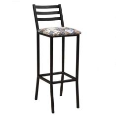 Banqueta Industrial Itália 95 x 30cm Estofada - Gonçalves Decor, Preto