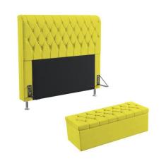 Kit Cabeceira Estofada Decorativa Para Cama Box Bellatrix 140 Cama Cas