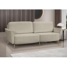 Sofá 3 Lugares 200cm em Linho com Molas e Pés Alumínio Vênus - ESTOFAD