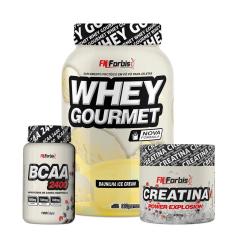 Kit Whey Protein Gourmet Pote + Creatina 300g + BCAA 100 cáps - FN Forbis Nutrition-Unissex