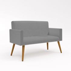 Namoradeira Poltrona Decorativa Luxo Tecido Linho Grafite