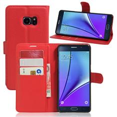 Capa carteira para Samsung Note6, carteira flip de couro PU premium com compartimento para cartão, suporte e fecho magnético [capa interna à prova de choque de TPU] Compatível com Samsung Note6
