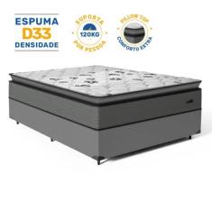 Cama Box com Colchão Resistence Espuma D33 Pillow Top Casal 138cm - Lu