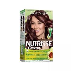 Coloração Creme Nutrição 45g Garnier Nutrisse 52 Marrom Açaí Vegana Cobertura Brancos