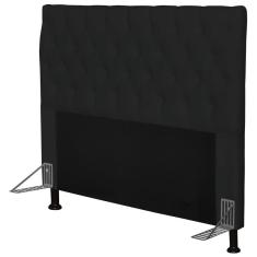 Cabeceira Cama Box Casal 140cm Cristal Corino Preto